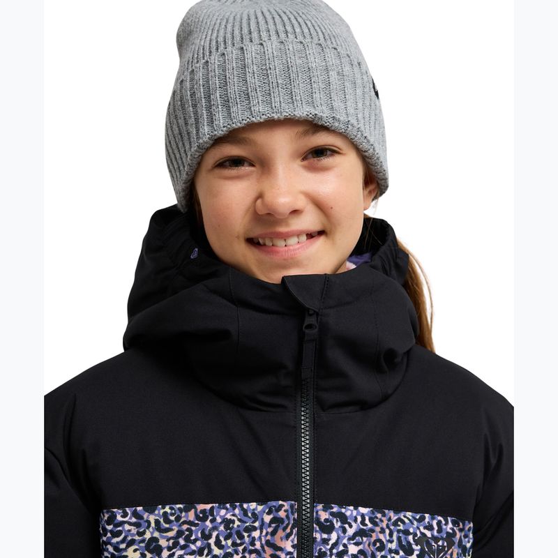 Children's snowboard jacket ROXY Snowyhill Printed Puffy true black wildin out rg 4