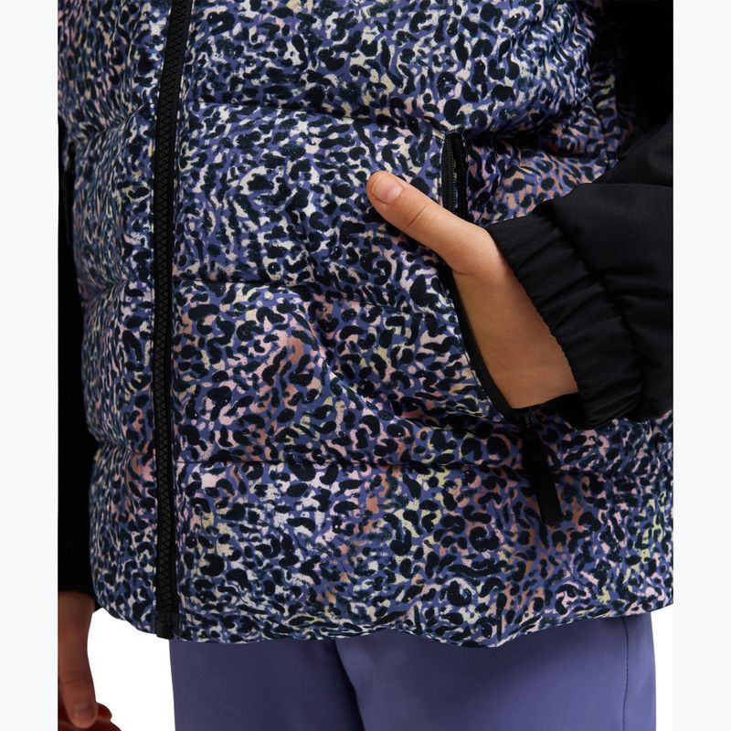 Children's snowboard jacket ROXY Snowyhill Printed Puffy true black wildin out rg 7
