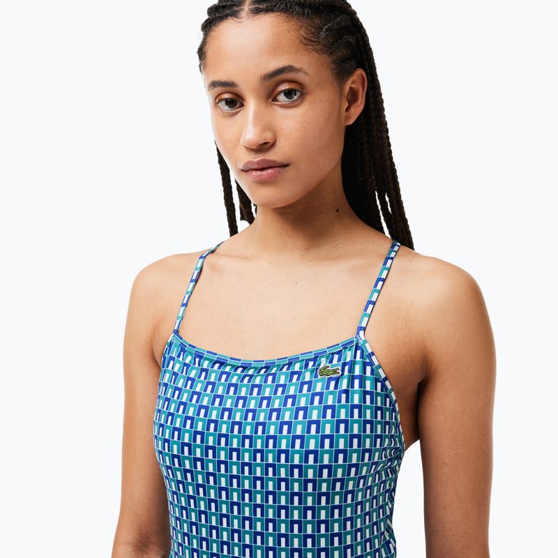 Lacoste women's one-piece swimsuit MF7264 mascarpone / sloe 0 / underground 6