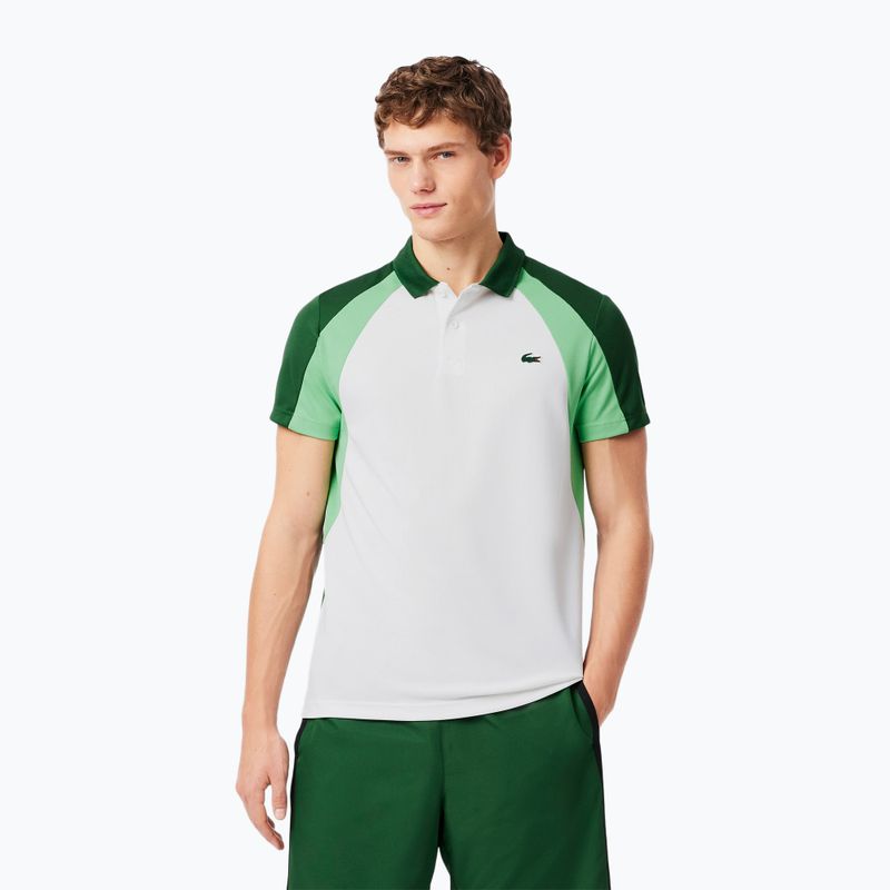 Men's Tennis Shirt Lacoste Polo DH8963 white/liamone green