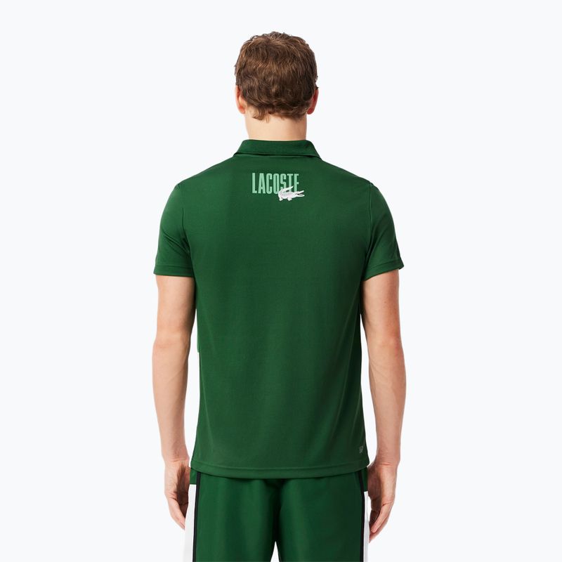 Men's Tennis Shirt Lacoste Polo DH8963 white/liamone green 3