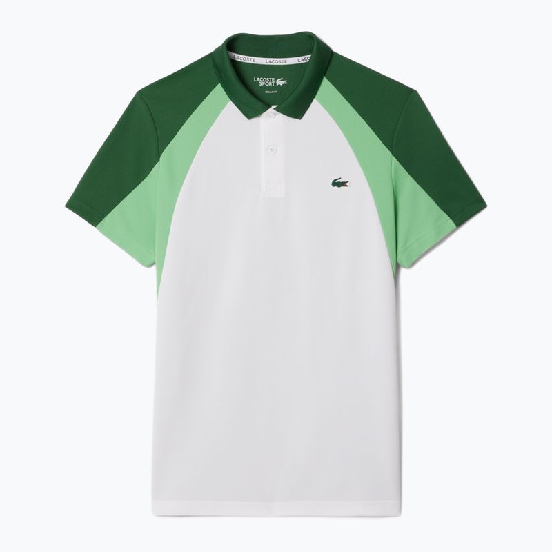 Men's Tennis Shirt Lacoste Polo DH8963 white/liamone green 5