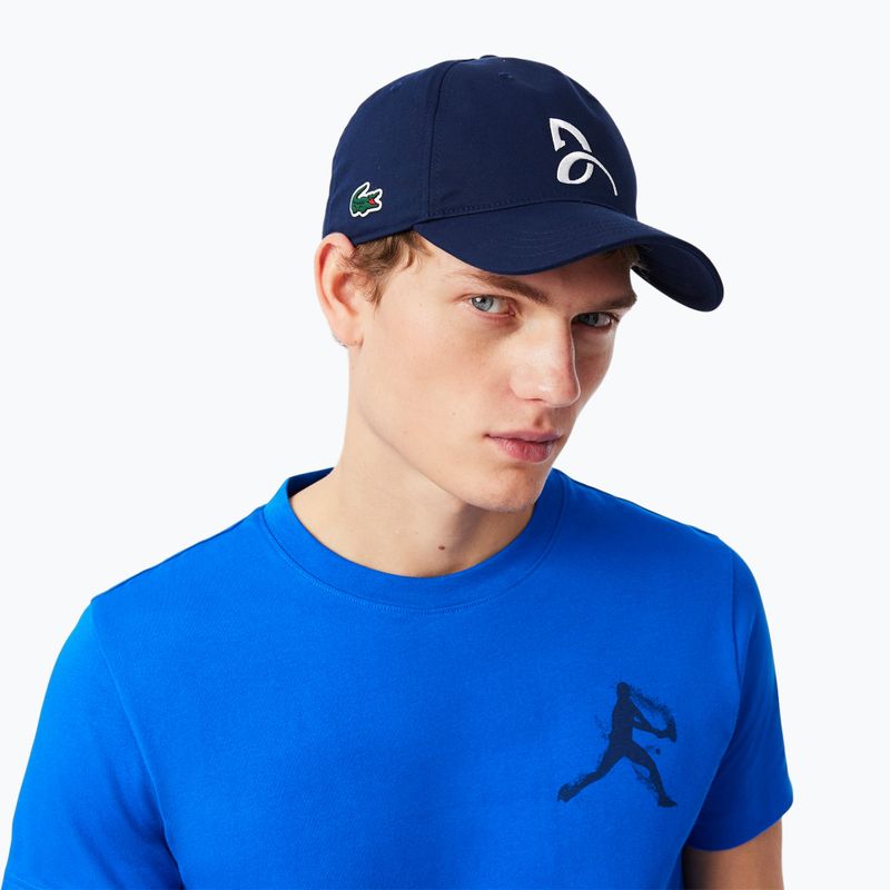 Men's tennis shirt Lacoste TH1044 gipsy white/navy blue 3