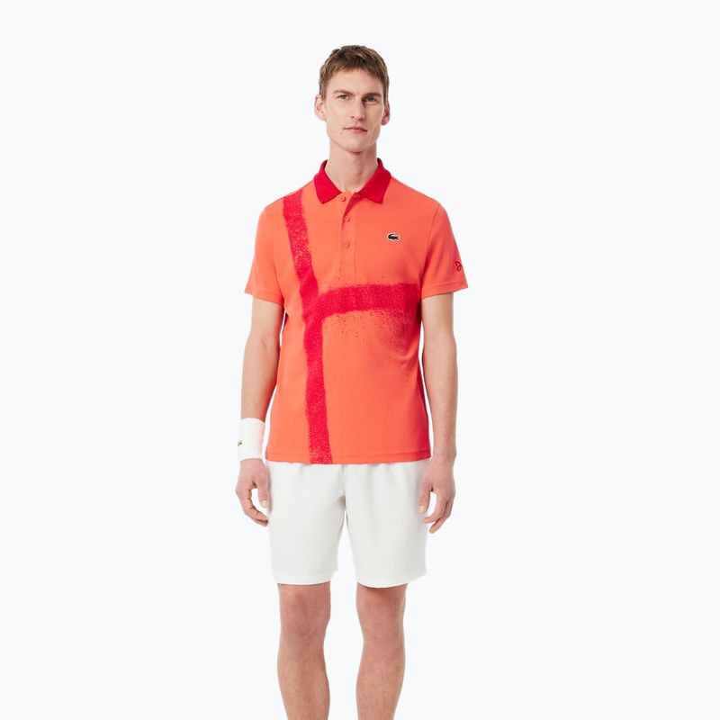 Men's polo tennis shirt Lacoste Polo DH8971 mango tree red 2