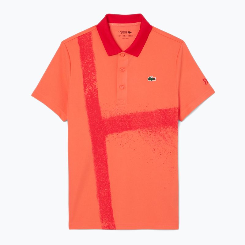 Men's polo tennis shirt Lacoste Polo DH8971 mango tree red 5