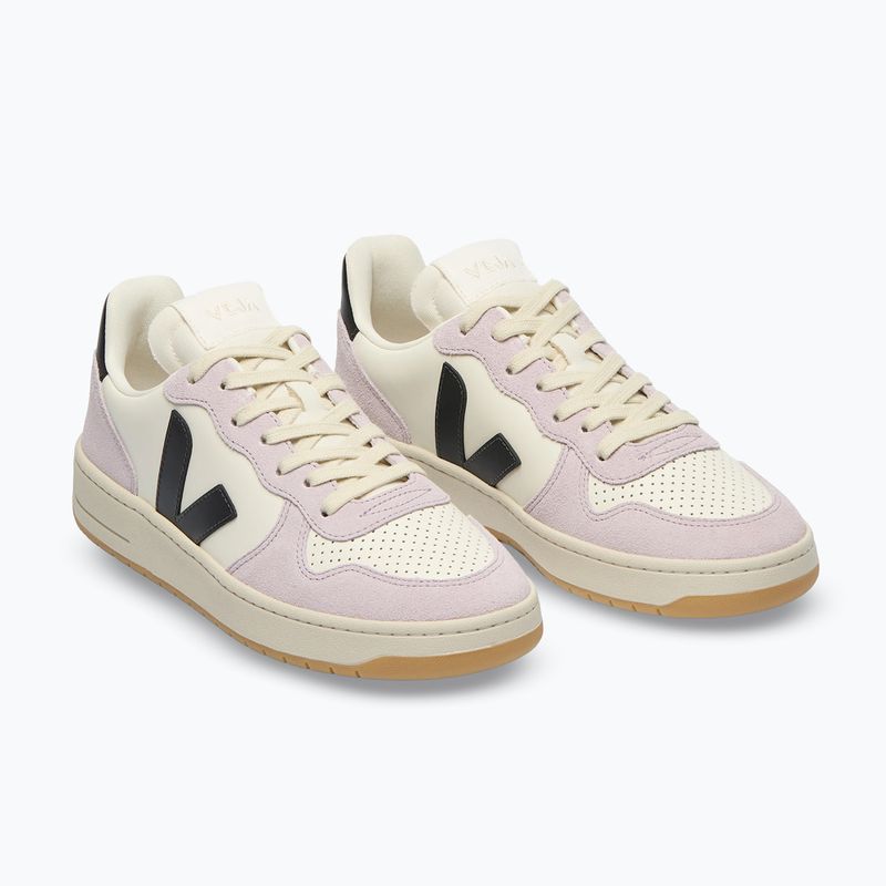 Women's shoes VEJA V-10 Prime Leather pure/black/parme