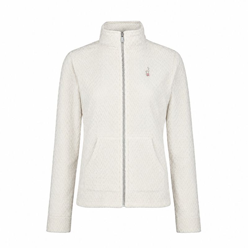 Women's fleece sweatshirt Aulp Becco Coral Fleece white 1 3