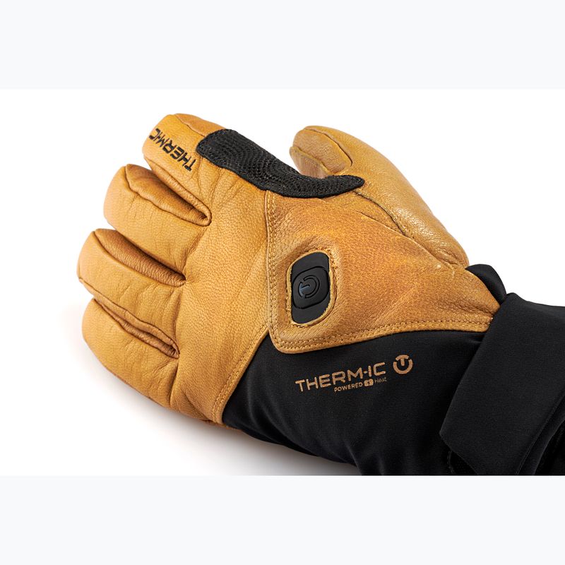 Heated gloves Therm-ic Freeride Ultra Heat + Ultra Heat S-Batteries black/light brown 4