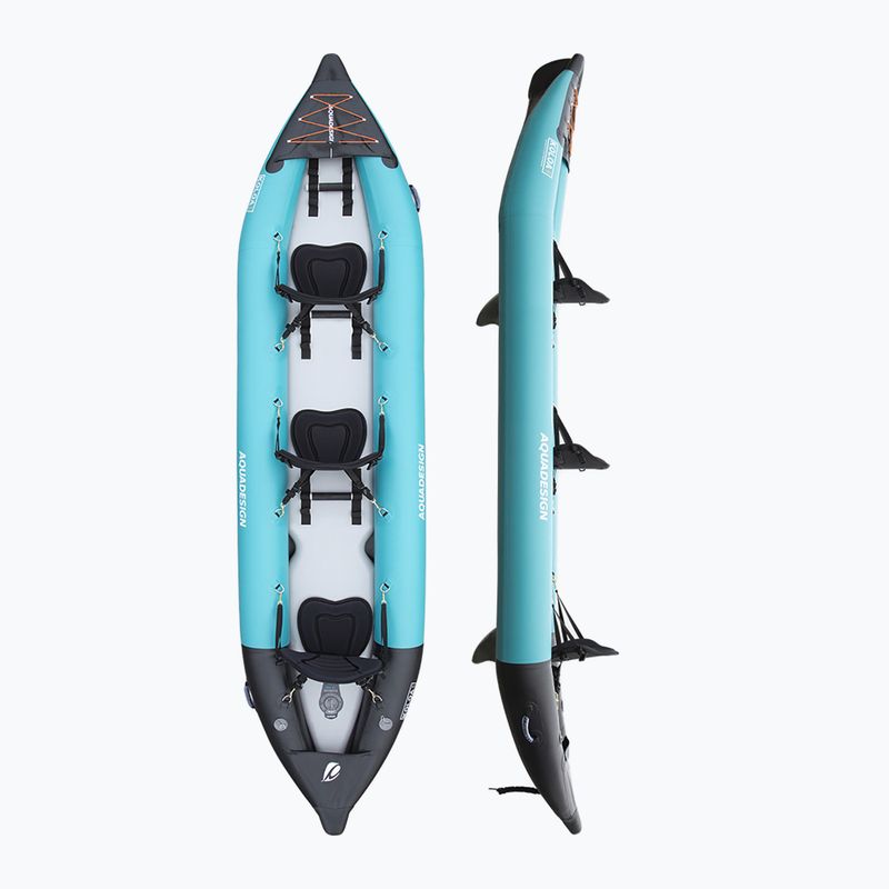 AQUADESIGN Koloa 400 cm blue/black 3-person inflatable kayak 2