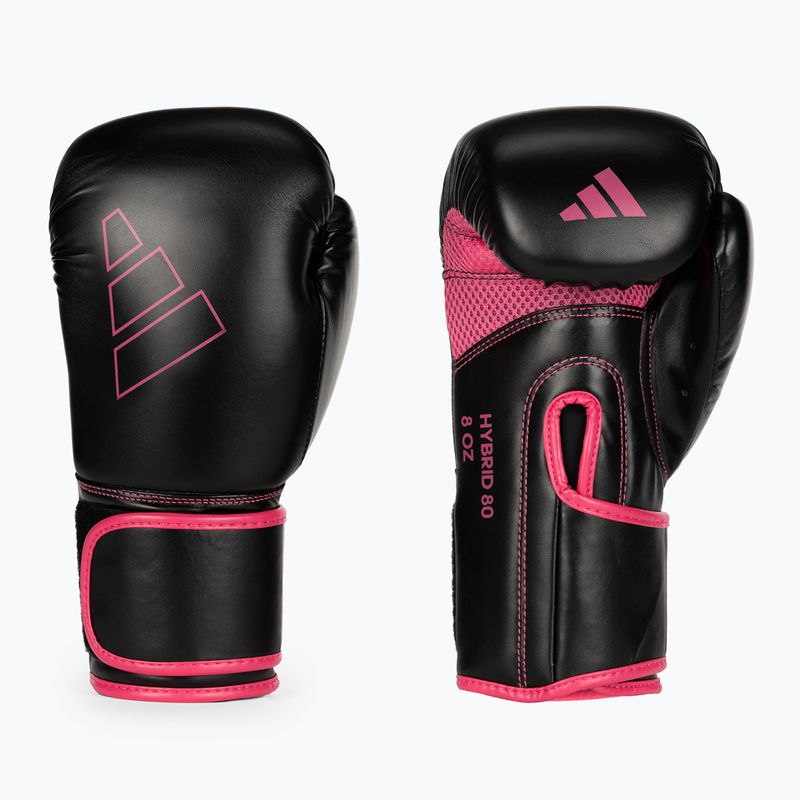 adidas Hybrid 80 boxing gloves black/pink ADIH80