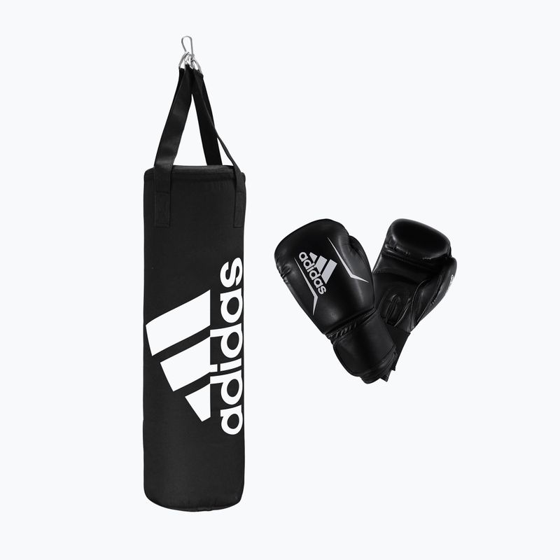 adidas Youth Boxing Set children's bag + gloves black and white ADIBPKIT10-90100