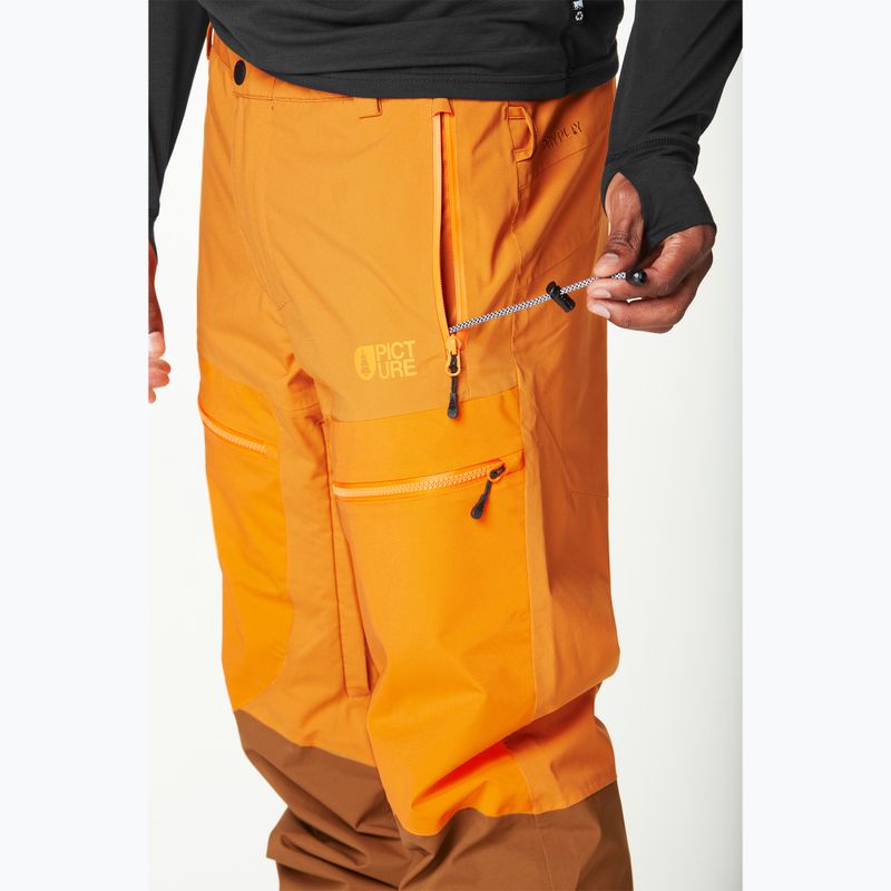 Men's Picture Naikoon honey / carrot / chocolate ski trousers 5