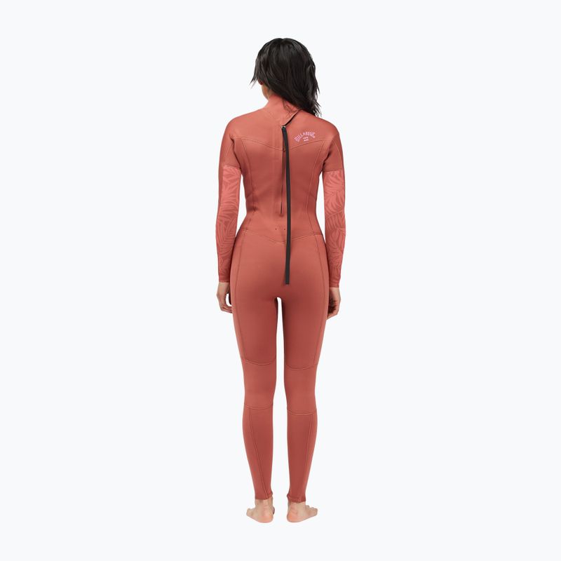 Women's wetsuit Billabong 3/2 Synergy BZ L/SL red clay 3