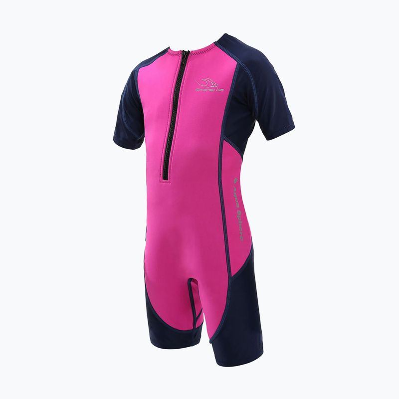 Aquasphere Stingray HP2 SS children's neoprene wetsuit pink and navy blue SJ43502046