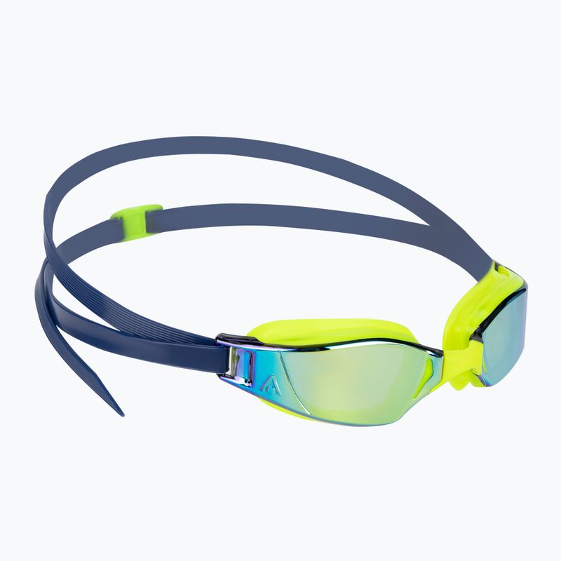 Aquasphere Xceed bright yellow/navy blue/mirror yellow titanium swim goggles EP3037104LMY