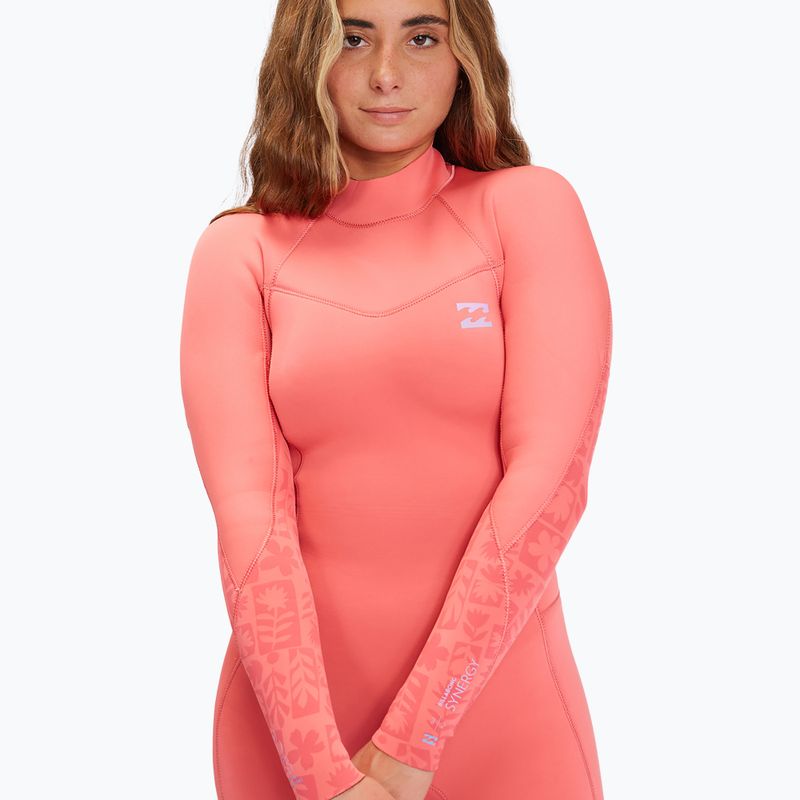 Women's Billabong 4/3 mm Synergy BZ Full vintage coral wetsuit 4