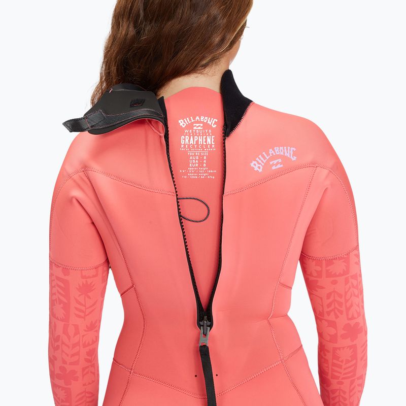 Women's Billabong 4/3 mm Synergy BZ Full vintage coral wetsuit 5