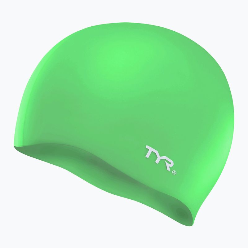 Children's swimming cap TYR Wrinkle-Free Silicone apple green