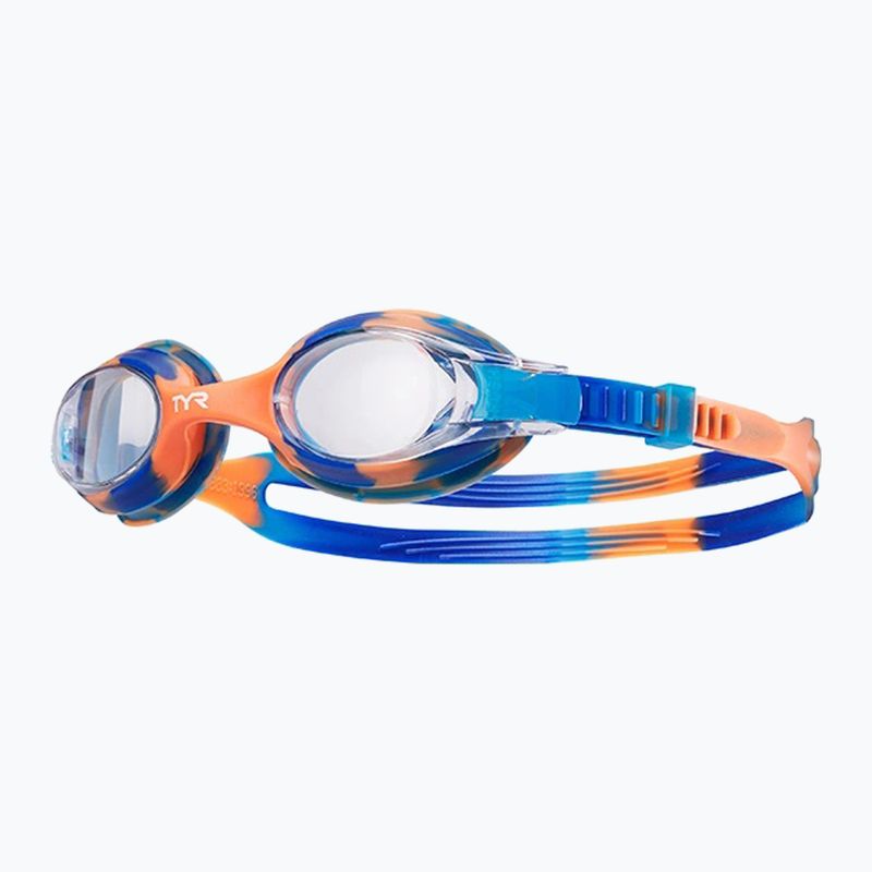 TYR Swimple Tie Dye Non-Mirrored clear/blue/orange children's swimming goggles