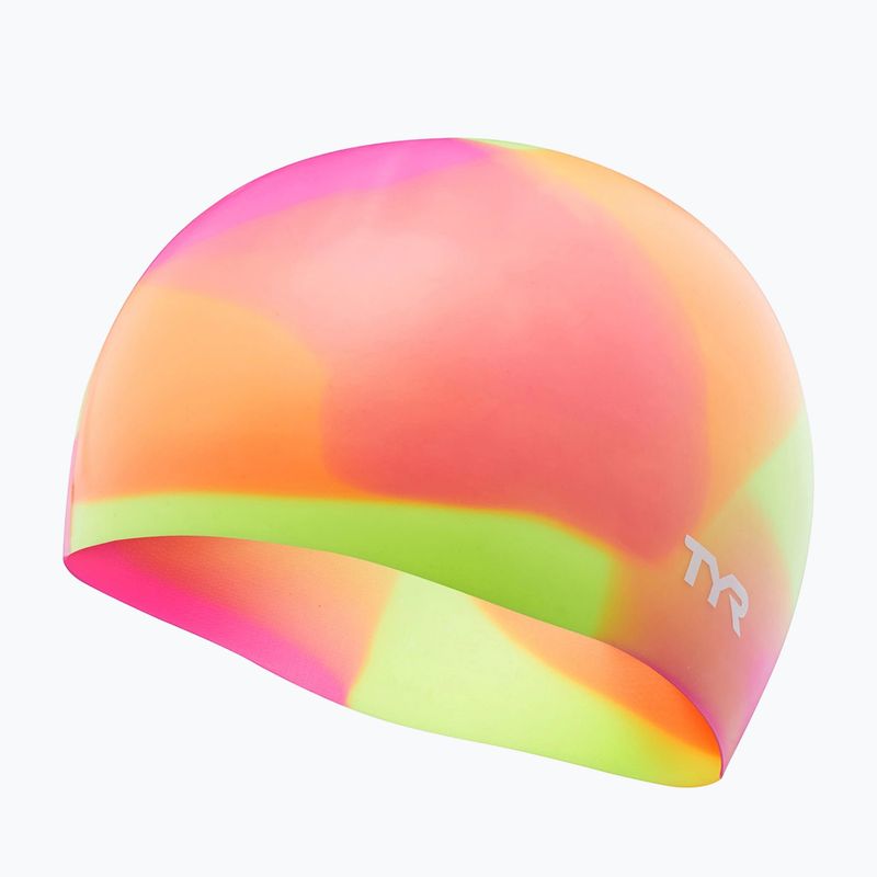 Children's swim cap TYR Tiedye Silicone Multicolor Jr yellow/pink/orange 3