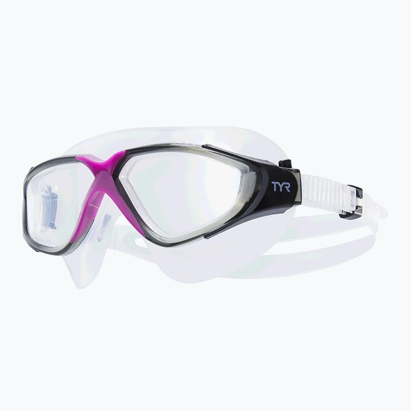 TYR Rogue clear/purple/grey swim mask