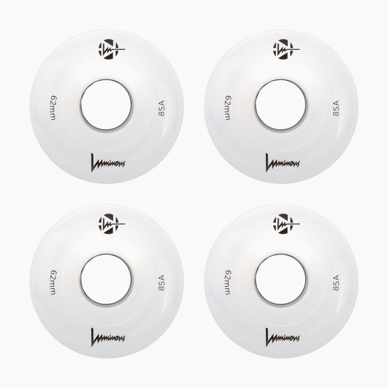 Roller skate wheels FR Skates Luminous Led Quad Wheel 62mm/85A Sixies 6LED X4 white 2