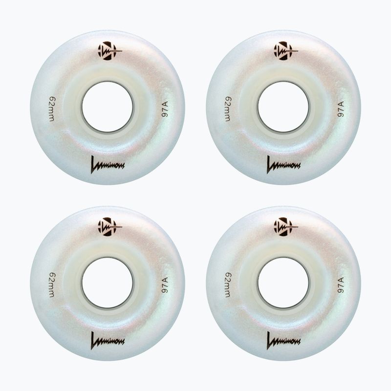 Roller skate wheels FR Skates Luminous Led Quad Wheel 62mm/97A X4 white pearl 2