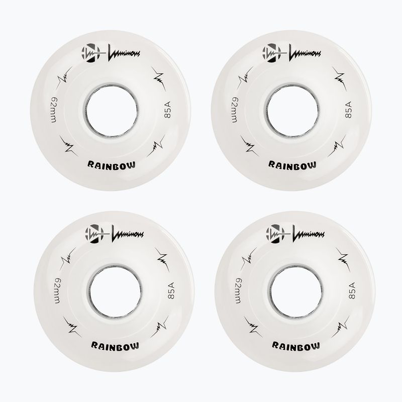 Roller skate wheels FR Skates Luminous Led Quad Wheel 62mm/85A Sixies 6LED X4 rainbow/white 2