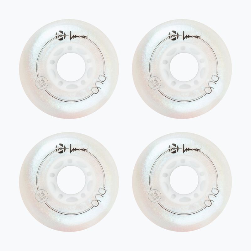 Roller skate wheels Luminous Led Wheels Duo 80mm/85A X4 white/pearl 2