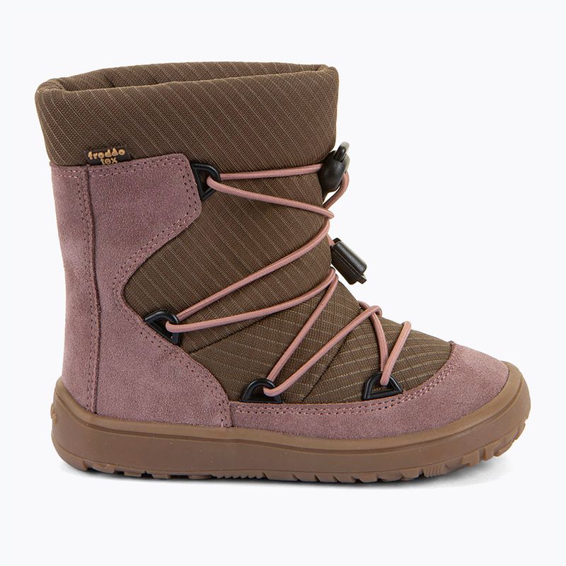 Children's barefoot snow boots Froddo Barefoot Tex Track Wool dark pink