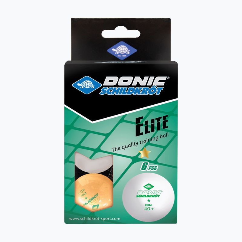 Donic-Schildkröt 1-Star Elite Poly 40+ 6pc table tennis balls white/orange 4