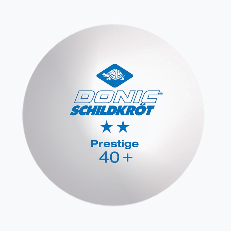 Donic-Schildkröt 2-Stars Prestige Poly 40+ table tennis balls 3pcs white. 2