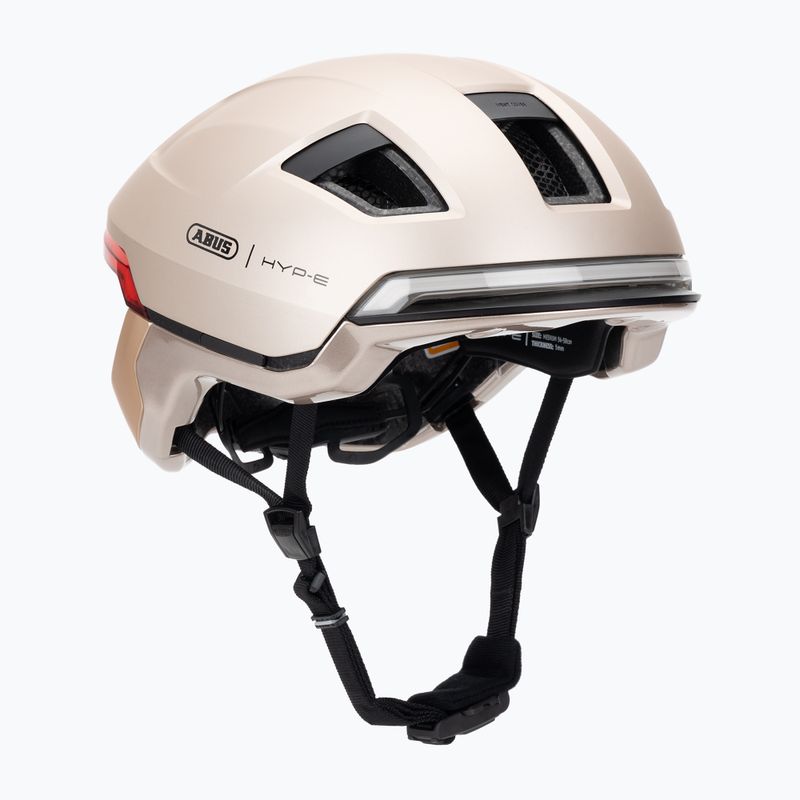 Bike helmet with indicators ABUS Hyp-E champagne gold