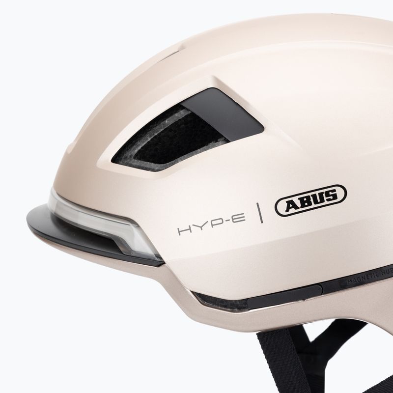 Bike helmet with indicators ABUS Hyp-E champagne gold 7
