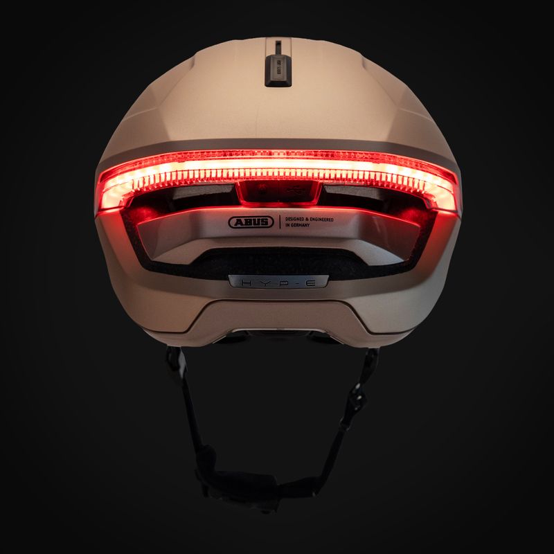 Bike helmet with indicators ABUS Hyp-E champagne gold 9