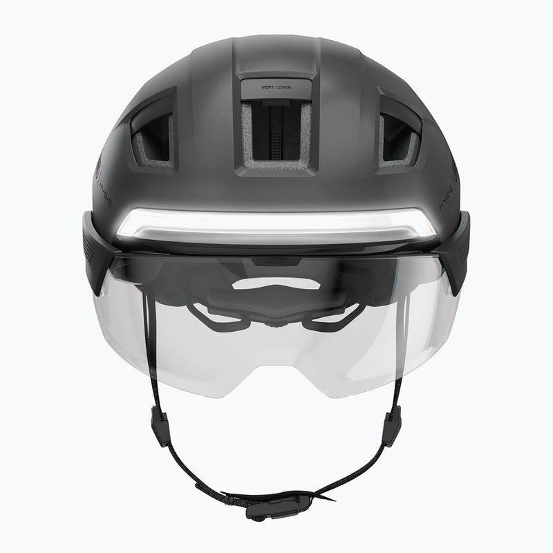 Bicycle helmet with turn signals ABUS Hyp-e Ace volcano titan 4