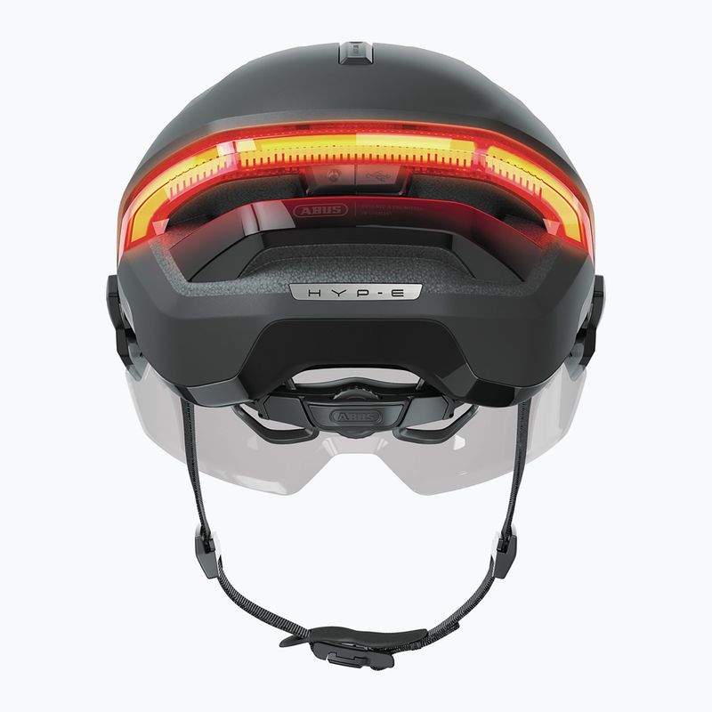 Bicycle helmet with turn signals ABUS Hyp-e Ace volcano titan 5