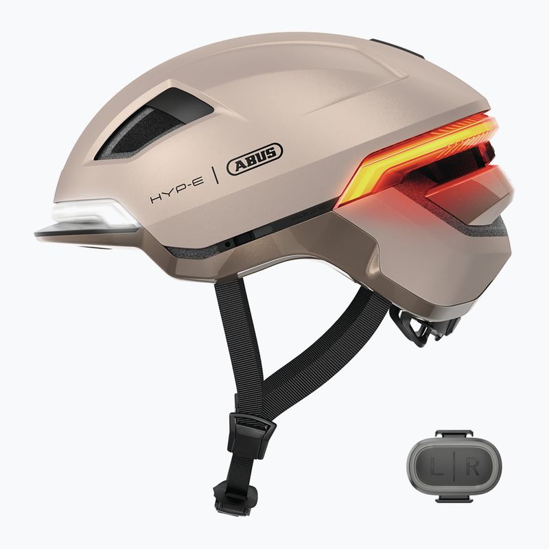 Bicycle helmet with indicators ABUS Hyp-E champagne gold 3