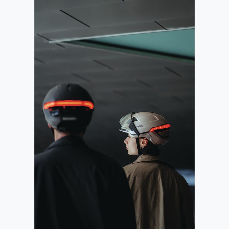 Bike helmet with indicators ABUS Hyp-E champagne gold 8