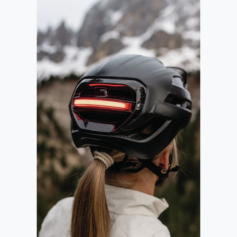 Bike helmet ABUS Taipan LED velcet black 8