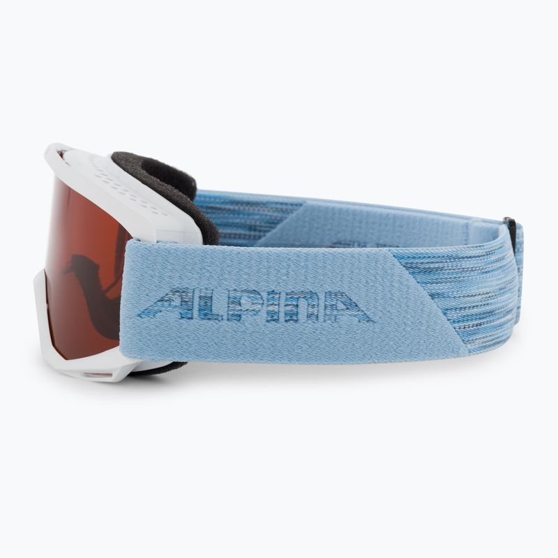 Children's ski goggles Alpina Piney white/skyblue matt/orange 4