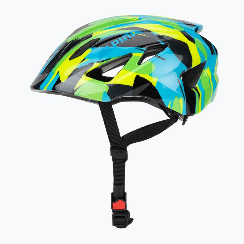 Alpina Pico children's bike helmet neon green/ blue gloss 3