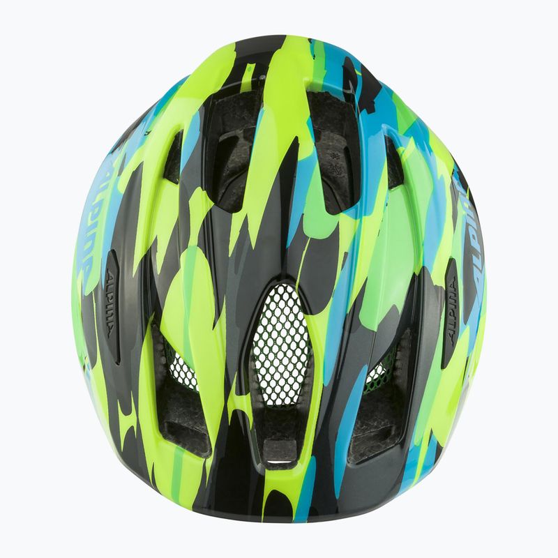 Alpina Pico children's bike helmet neon green/ blue gloss 3