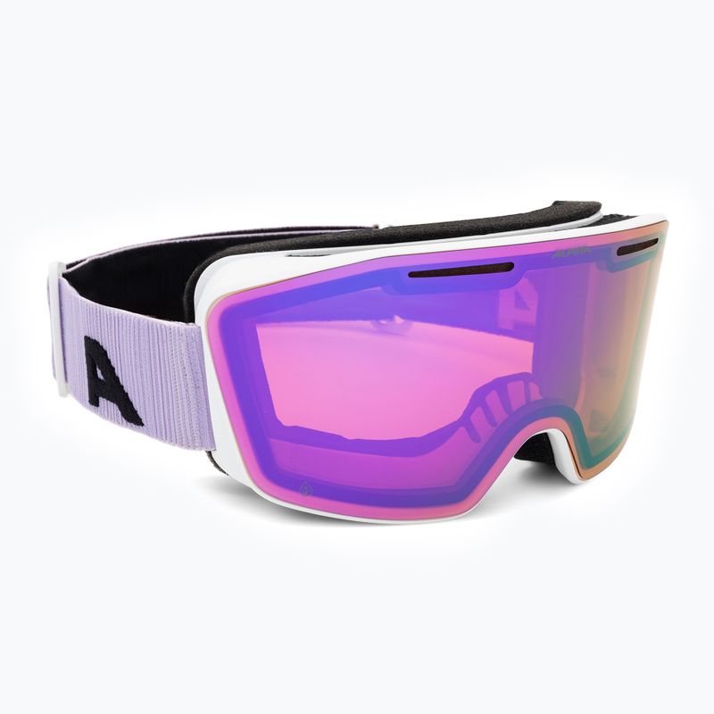 Alpina Nendaz Q-Lite S2 white/lilac matt/lavender ski goggles