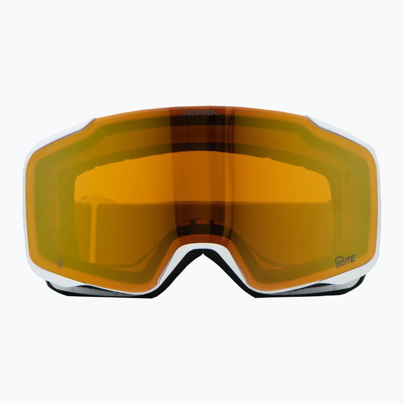 Alpina Taos Q-Lite white/ earth matt/ gold ski goggles 2