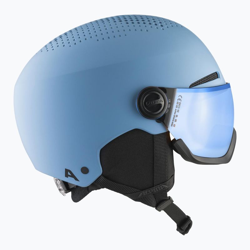 Alpina children's ski helmet Zupo Visor Q-Lite smoke/ blue matt 2