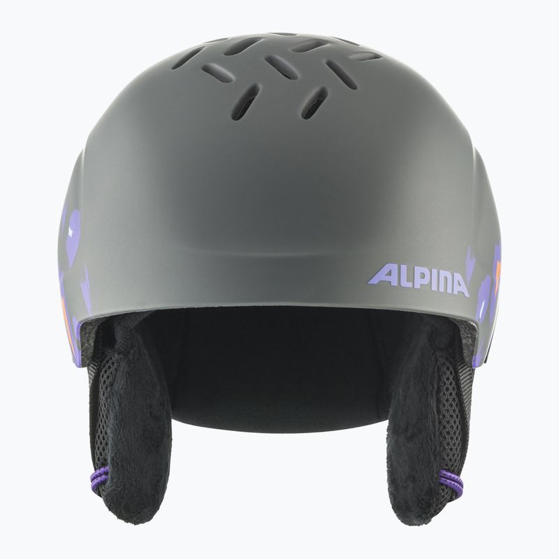 Alpina Pizi midnight/ grey leo matt children's ski helmet 3