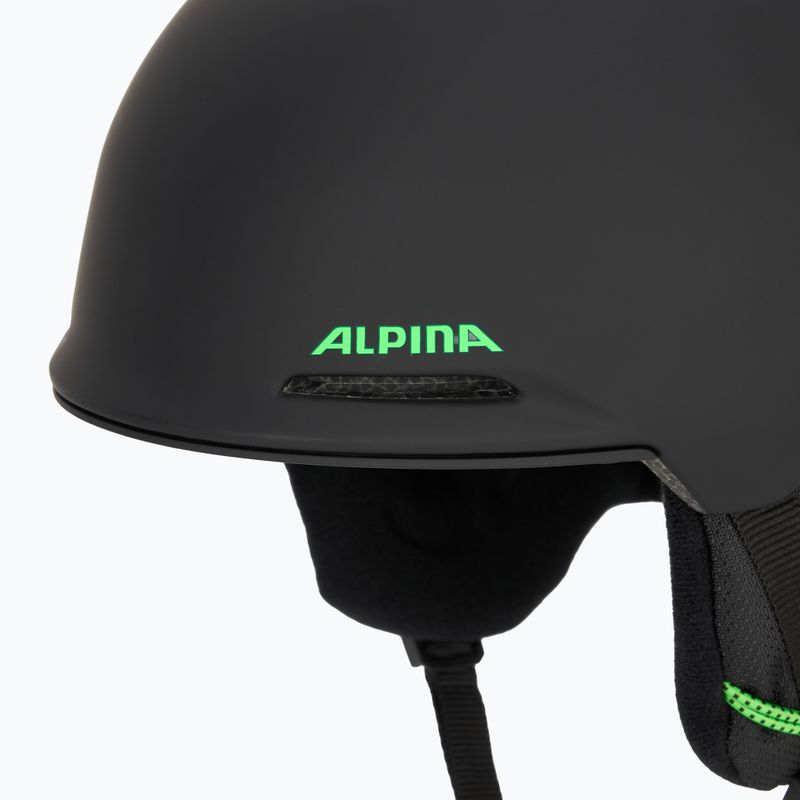 Alpina Brix children's ski helmet black/ neon matt 7