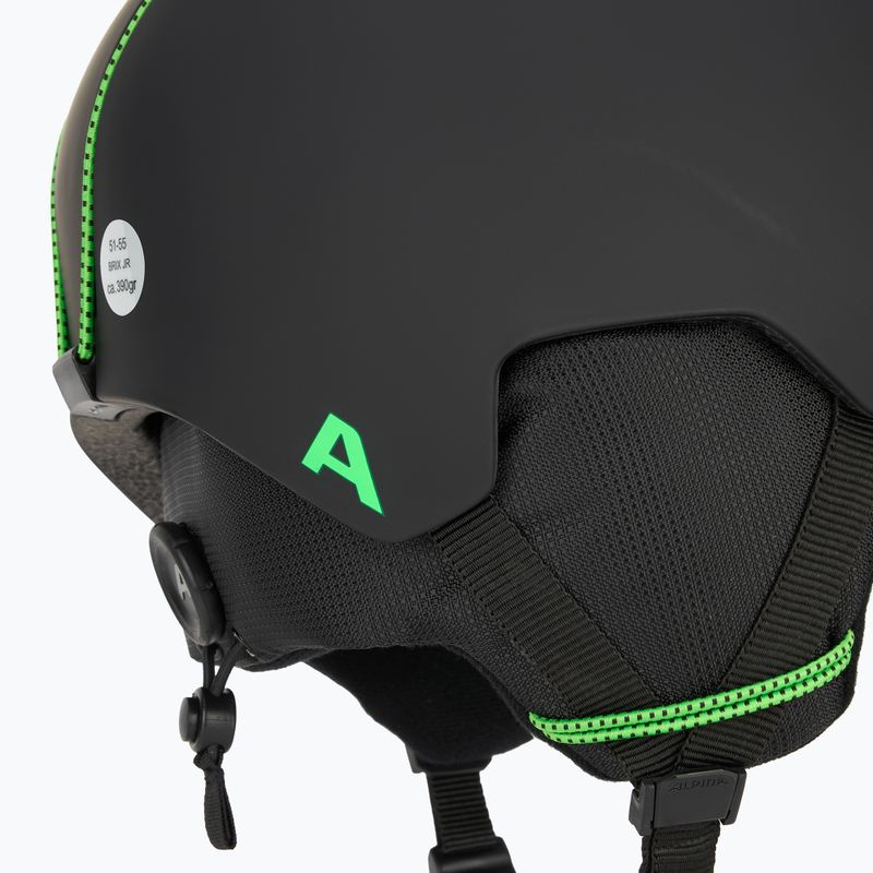 Alpina Brix children's ski helmet black/ neon matt 9
