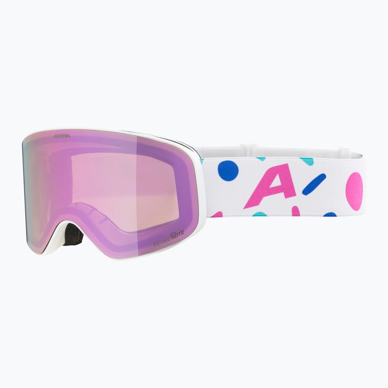 Children's ski goggles Alpina Fernie Q-Lite white/confetti matt